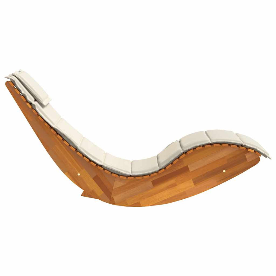 Ligbed Schommelend Met Kussen Massief Acaciahout Mangohout (Naturel)