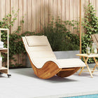 Rocking Lounger with Cushion Solid Acacia Wood 1
