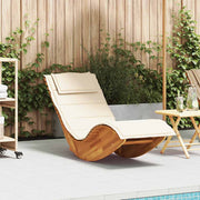 Ligbed schommelend massief acaciahout 154x60x74 cm