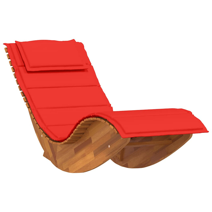 Schommelstoel Met Kussen Massief Acaciahout 1 Rood