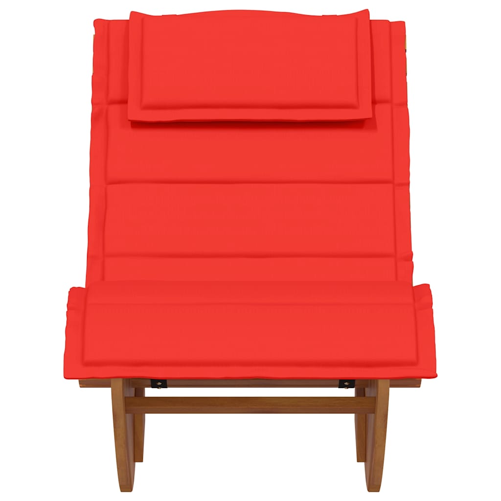 Schommelstoel Met Kussen Massief Acaciahout 1 Rood