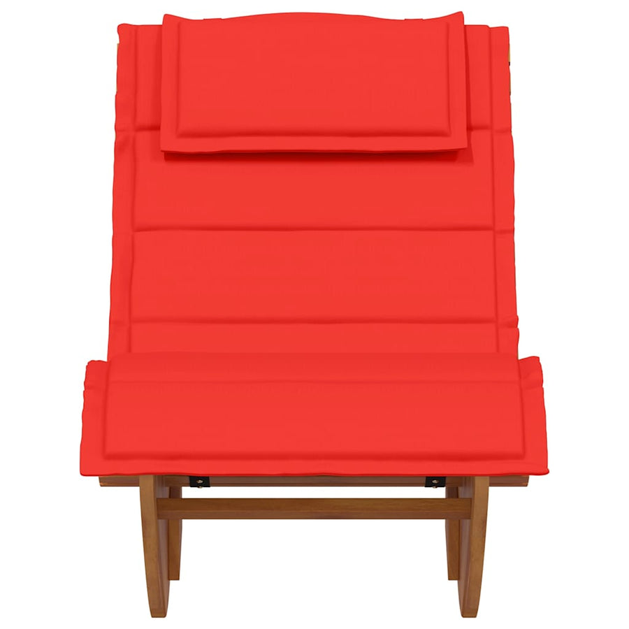 Schommelstoel Met Kussen Massief Acaciahout 1 Rood