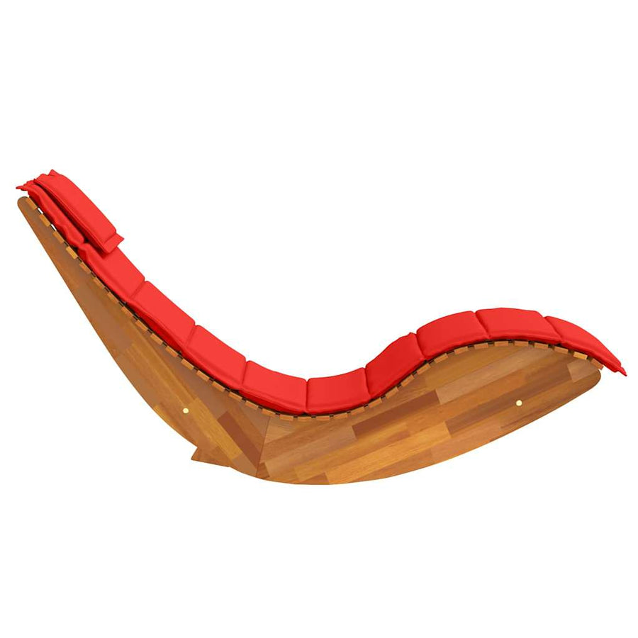 Schommelstoel Met Kussen Massief Acaciahout 1 Rood