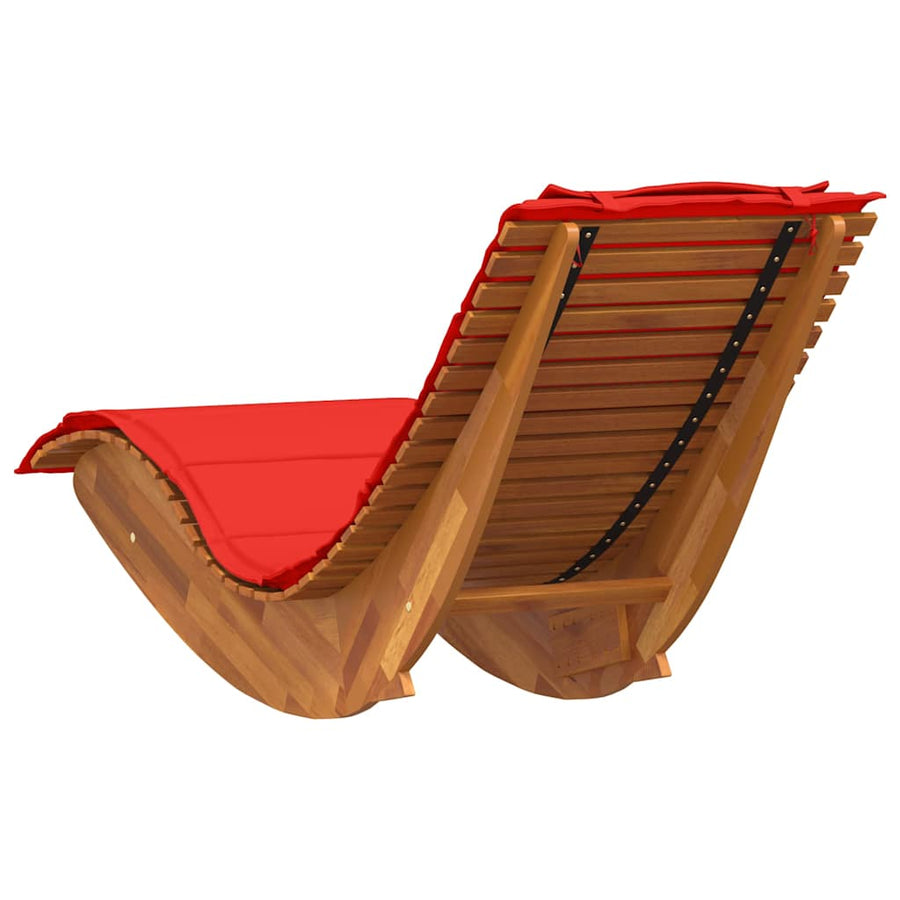 Schommelstoel Met Kussen Massief Acaciahout 1 Rood