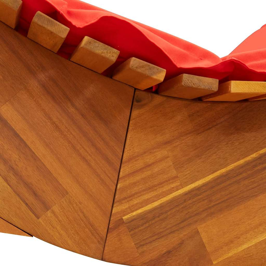 Schommelstoel Met Kussen Massief Acaciahout 1 Rood