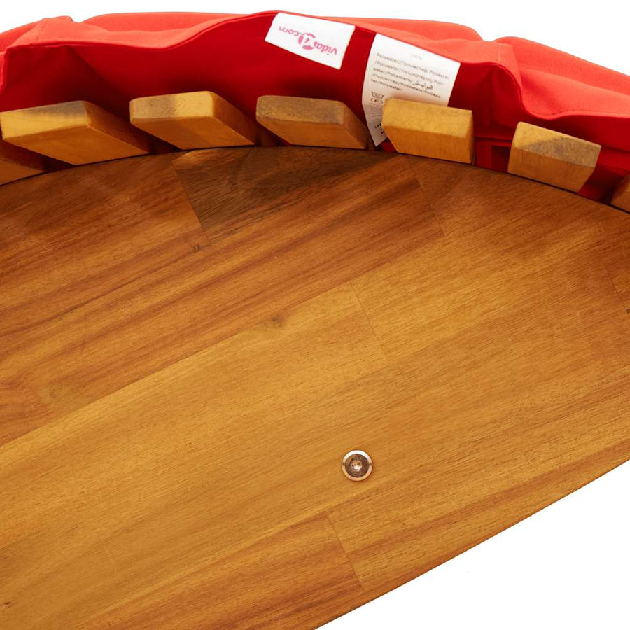 Schommelstoel Met Kussen Massief Acaciahout 1 Rood