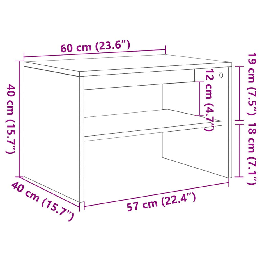 Tv-meubel 60x40x40 cm bewerkt hout wit