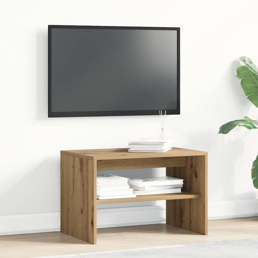 Tv-meubel 60x40x40 cm bewerkt hout artisanaal eikenkleur
