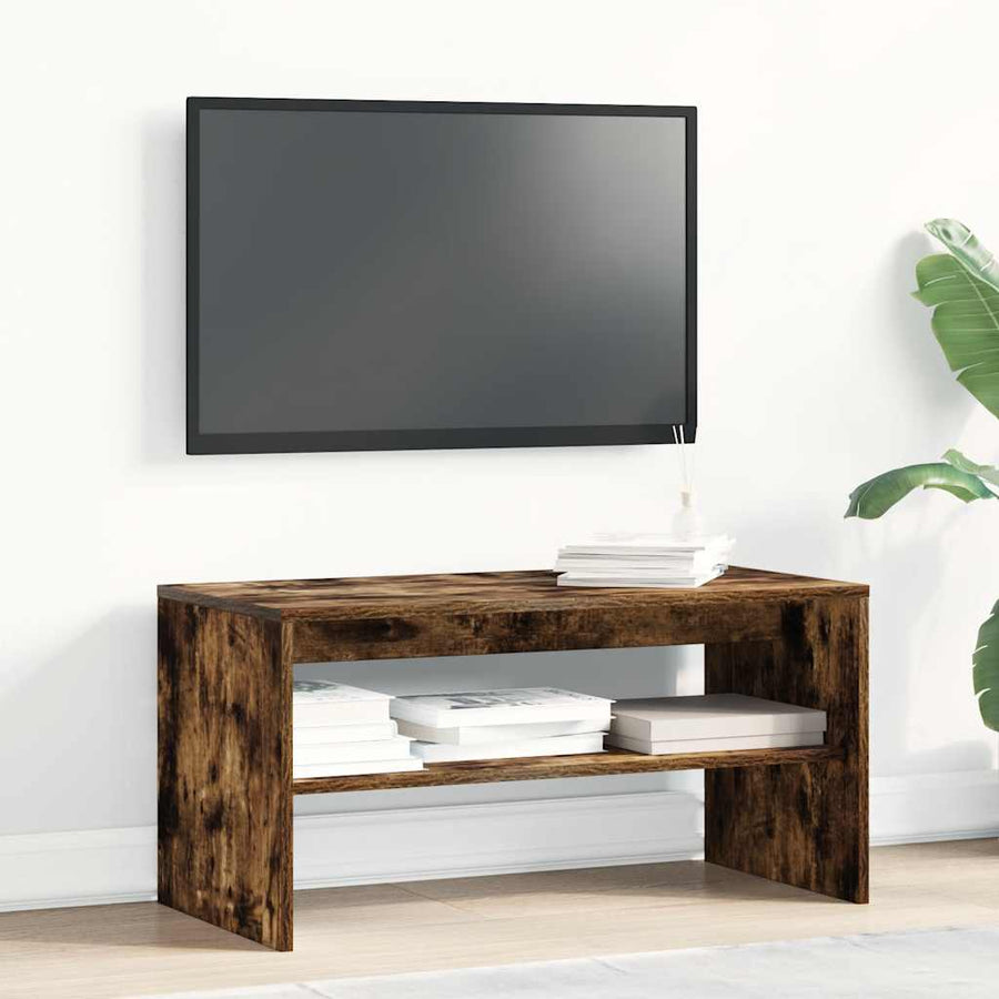 Tv-meubel 80x40x40 cm bewerkt hout gerookt eikenkleurig
