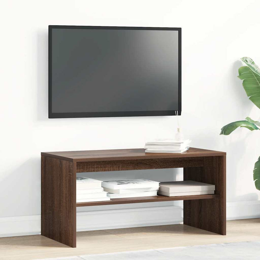 Tv-meubel 80x40x40 cm bewerkt hout bruin eikenkleur