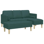 Sofa with Cushion 2 Pcs Polyester Dark Green