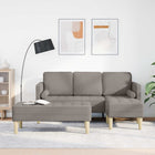 Hoekbank 2-delig polyester taupe met kussens