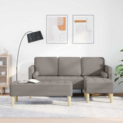 Hoekbank 2-delig polyester taupe met kussens