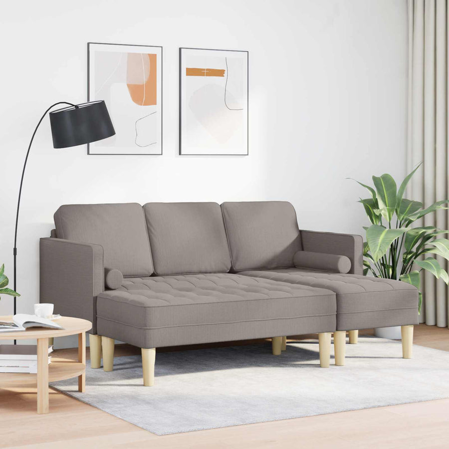 Bankstel Met Kussen 2 Pcs Polyester Taupe