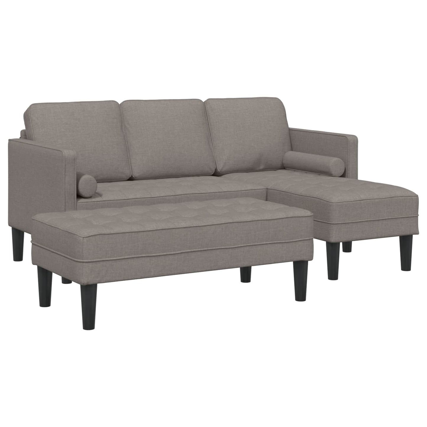 Bankstel Met Kussen 2 Pcs Polyester Taupe