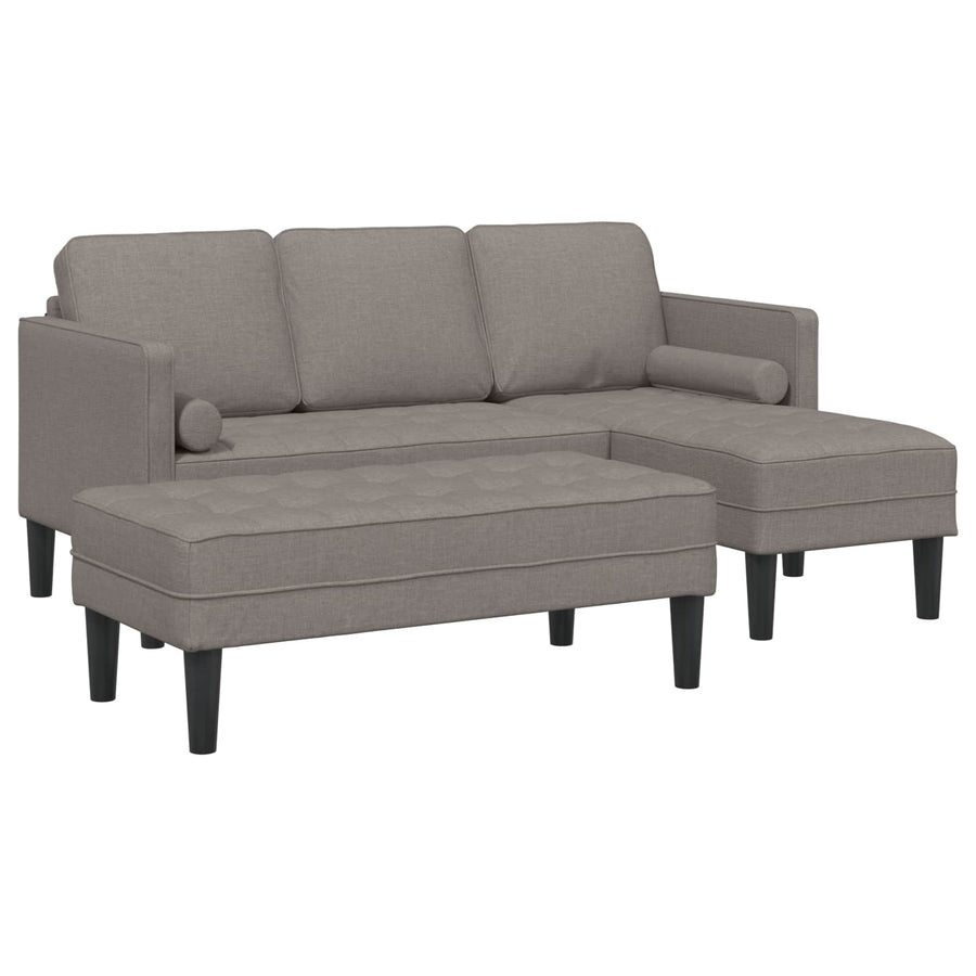 Bankstel Met Kussen 2 Pcs Polyester Taupe