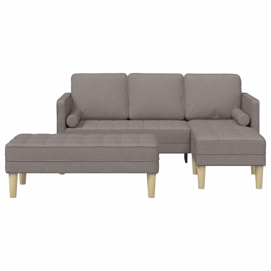 Bankstel Met Kussen 2 Pcs Polyester Taupe