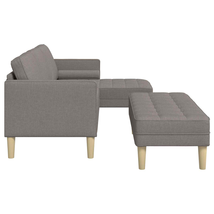 Bankstel Met Kussen 2 Pcs Polyester Taupe