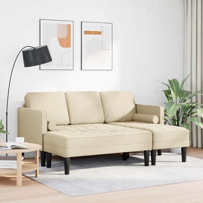Bankstel met kussen 2 pcs Crème Polyester
