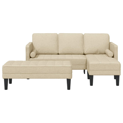 Bankstel met kussen 2 pcs Crème Polyester