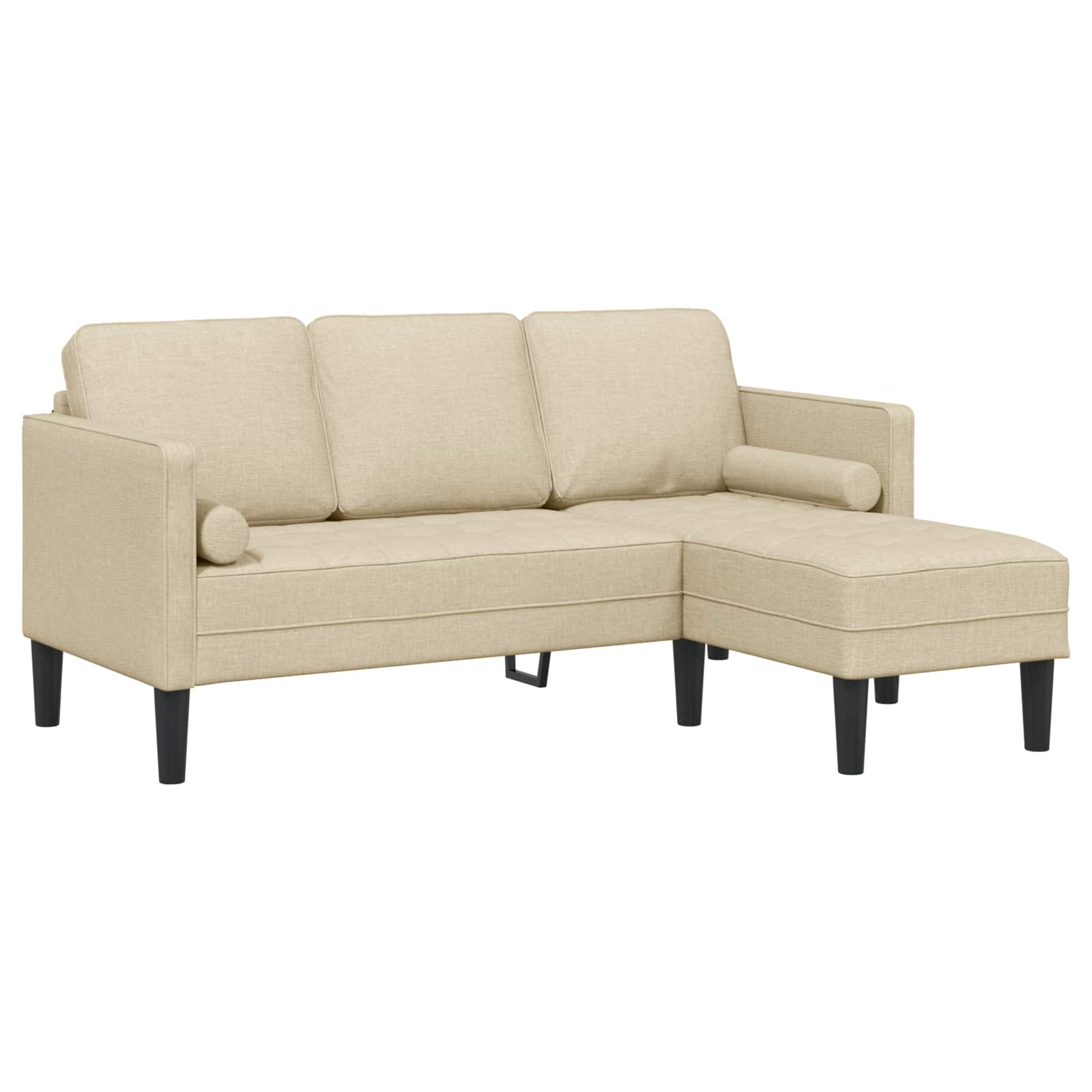 Bankstel met kussen 2 pcs Crème Polyester