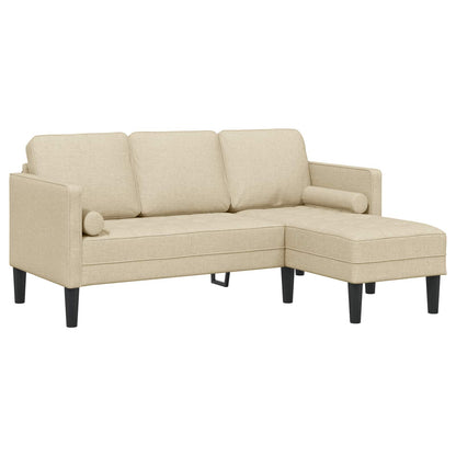 Bankstel met kussen 2 pcs Crème Polyester