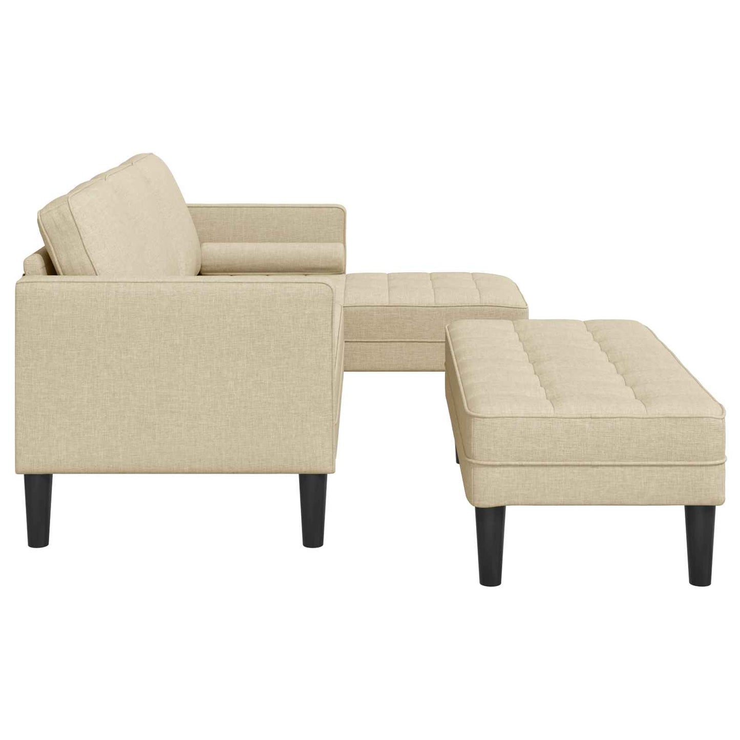 Bankstel met kussen 2 pcs Crème Polyester