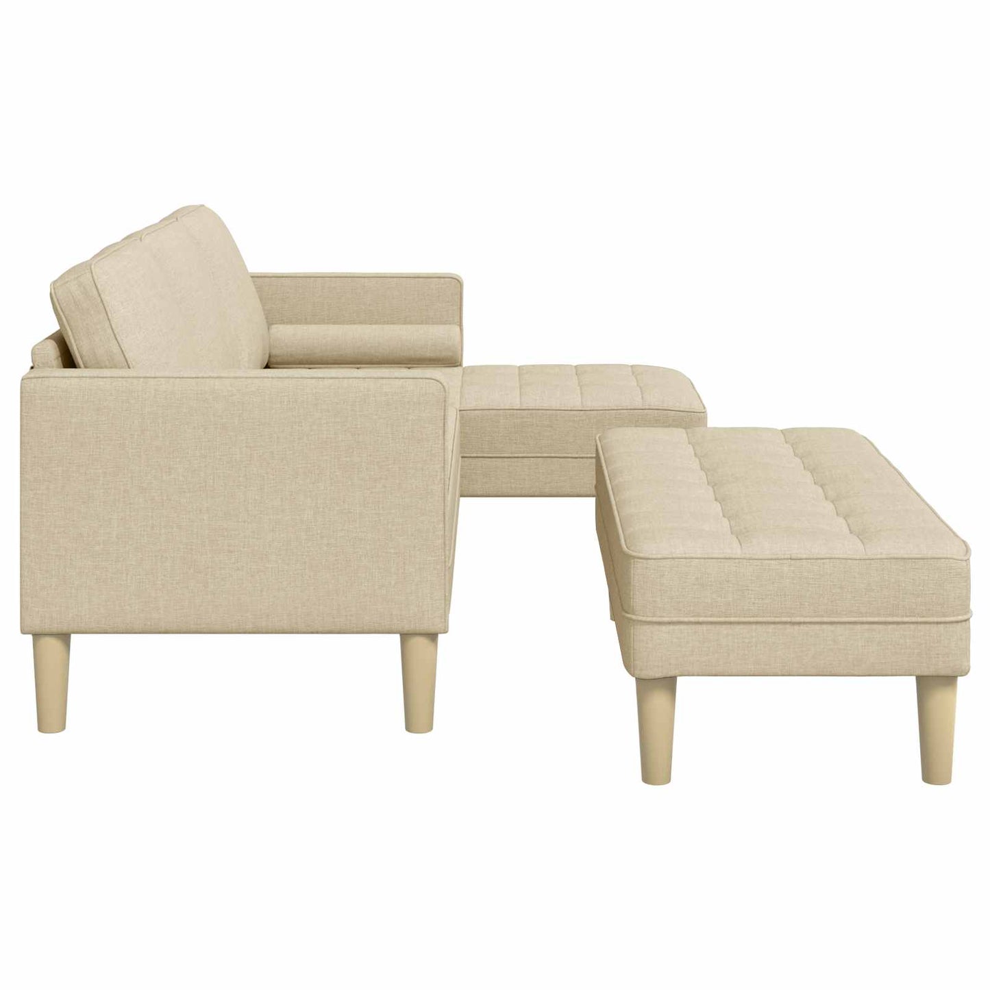 Bankstel met kussen 2 pcs Crème Polyester