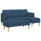 Bankstel 2-delig blauw 173x131x67 cm stof