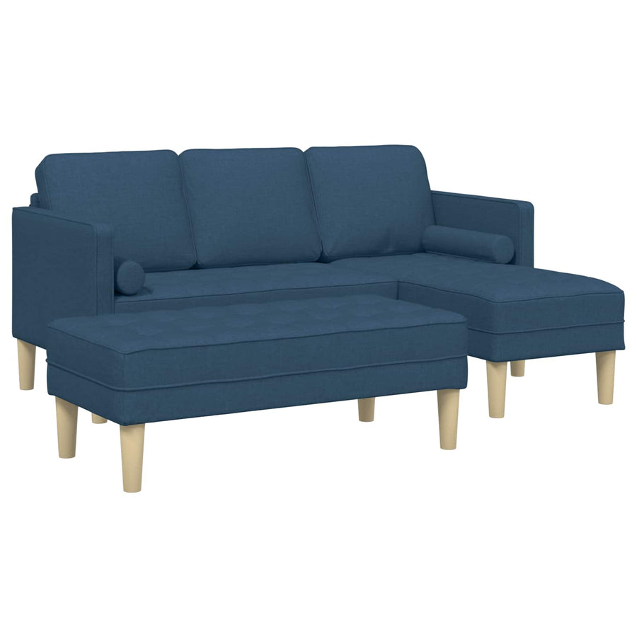 Bankstel 2 Pcs Blauw 173 X 131 X 67 Cm Stof