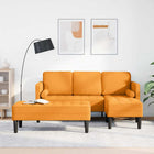Bankstel 2-delig 173x131x67 cm stof donkergeel