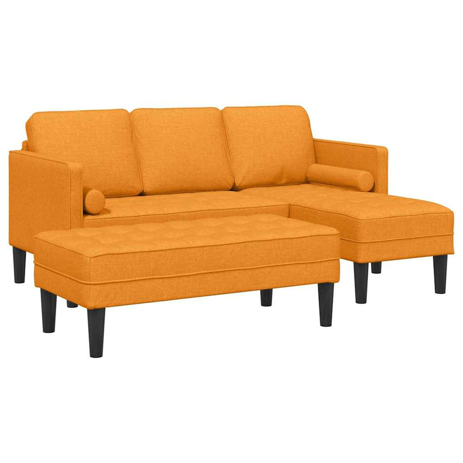Bankstel 2 Pcs 173 X 131 X 67 Cm Stof Donkergeel