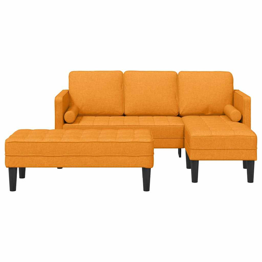 Bankstel 2 Pcs 173 X 131 X 67 Cm Stof Donkergeel