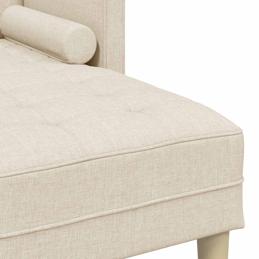 Bankstel Met Kussen 2 Pcs Polyester Linnen L-vormige bank + poef