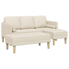 Bankstel beige linnenlook polyester 2-delig