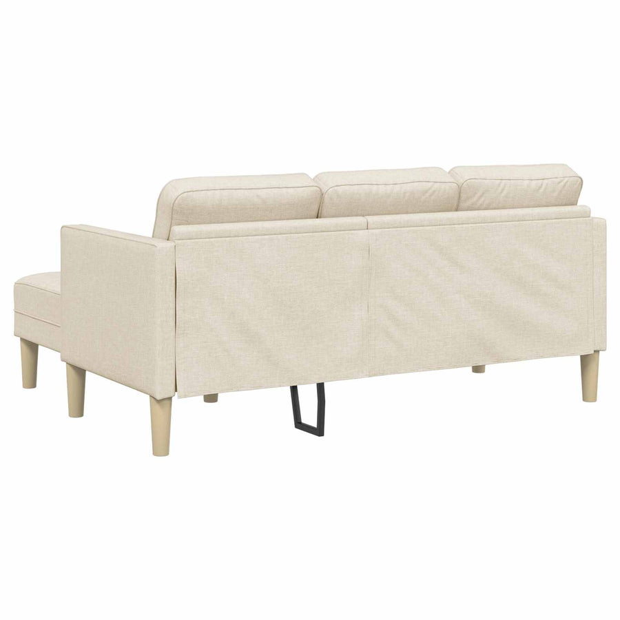 Bankstel Met Kussen 2 Pcs Polyester Linnen L-vormige bank + poef