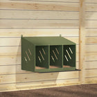 Kippennestkastje 3 vakken olijfgroen metaal 80x64x59,5 cm