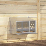 Kippennestkast 3 vakken 80x64x59.5 cm metaal zilver