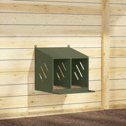 Kippennestkastje 2 vakken olijfgroen metaal 54x64x59.5 cm