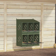 Kippennestkast 6 vakken olijfgroen metaal 80x79x109.5 cm