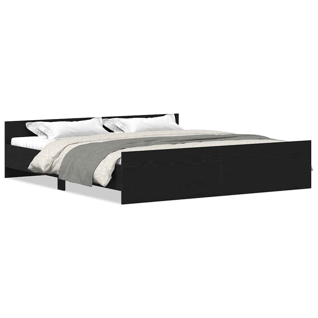 Bedframe zonder matras 200x200 cm bewerkt hout zwart eikenkleur