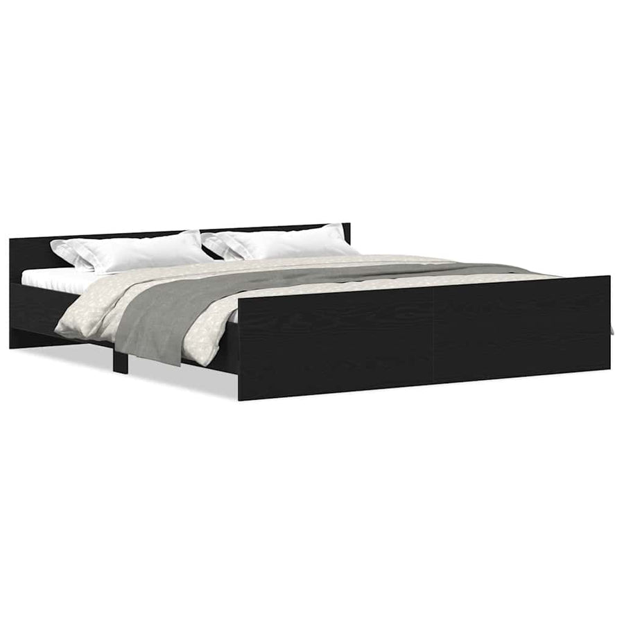 Bedframe zonder matras 200x200 cm bewerkt hout zwart eikenkleur
