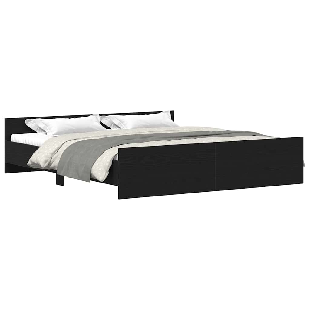 Bedframe zonder matras 200x200 cm bewerkt hout zwart eikenkleur
