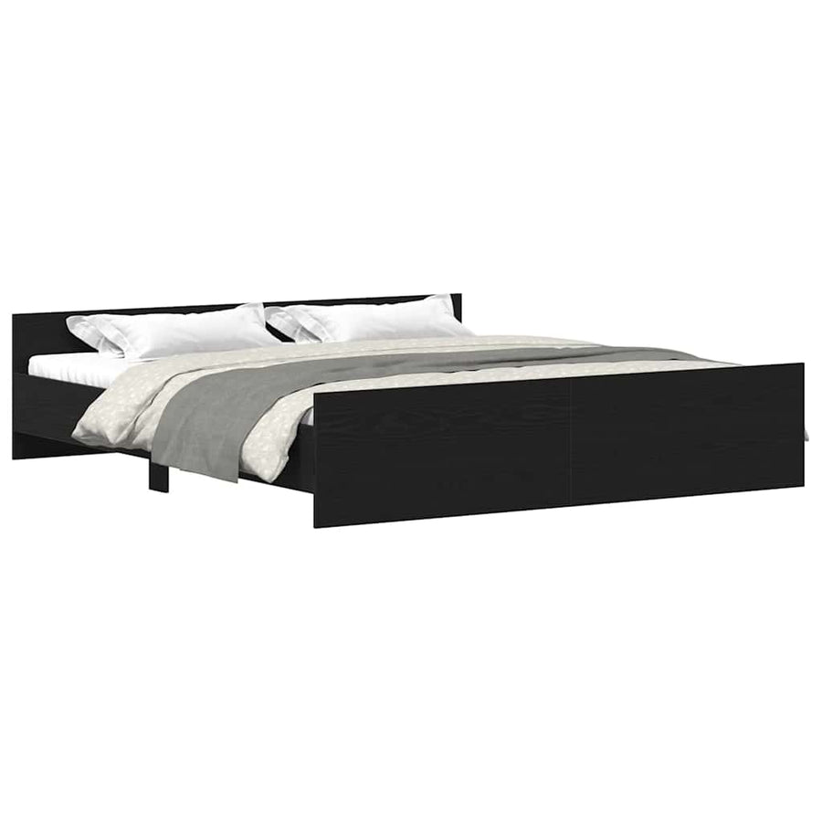 Bedframe zonder matras 200x200 cm bewerkt hout zwart eikenkleur