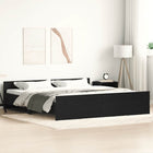 Bed frame without mattress 200x200 cm treated wood black oak color