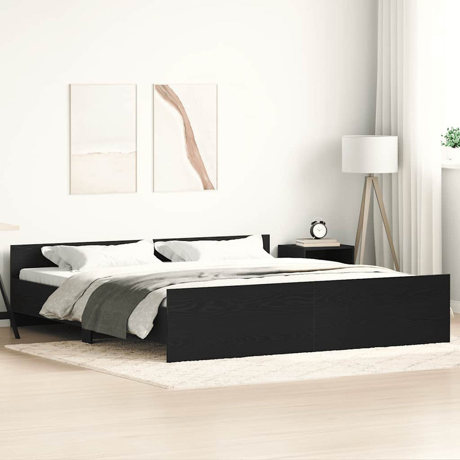 Bedframe zonder matras 200x200 cm bewerkt hout zwart eikenkleur