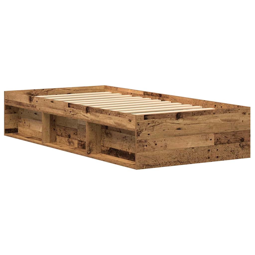 Bedframe zonder matras 75x190 cm spaanplaat oud hout