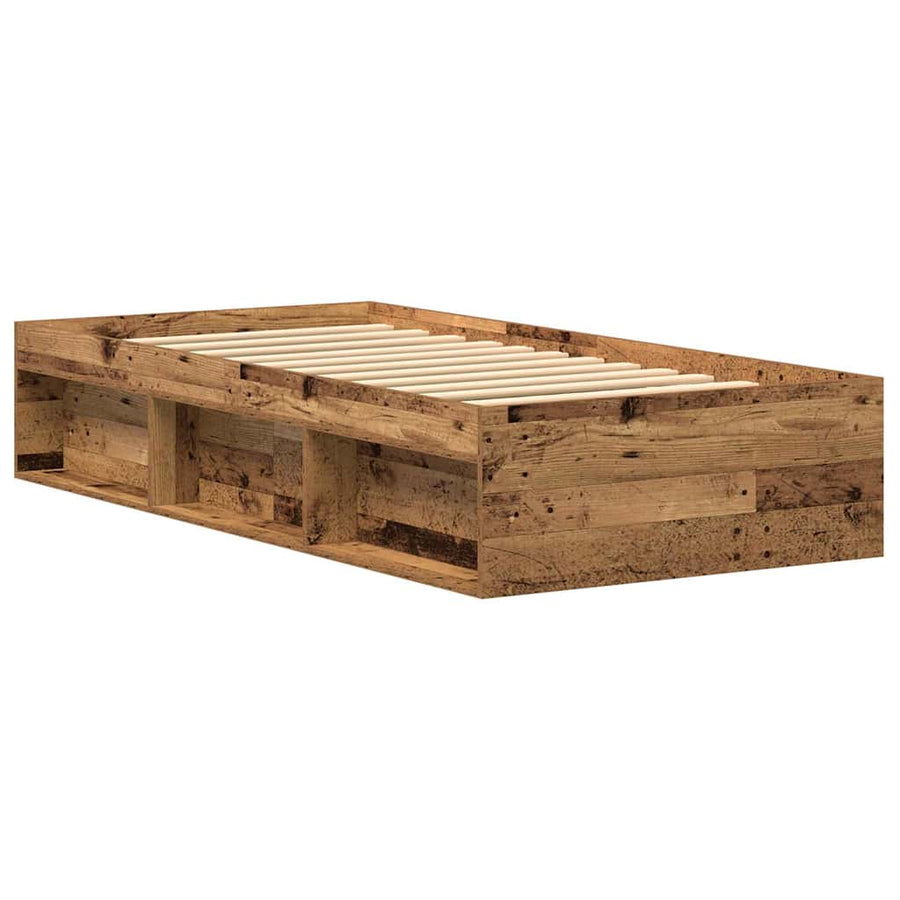 Bedframe zonder matras 75x190 cm spaanplaat oud hout