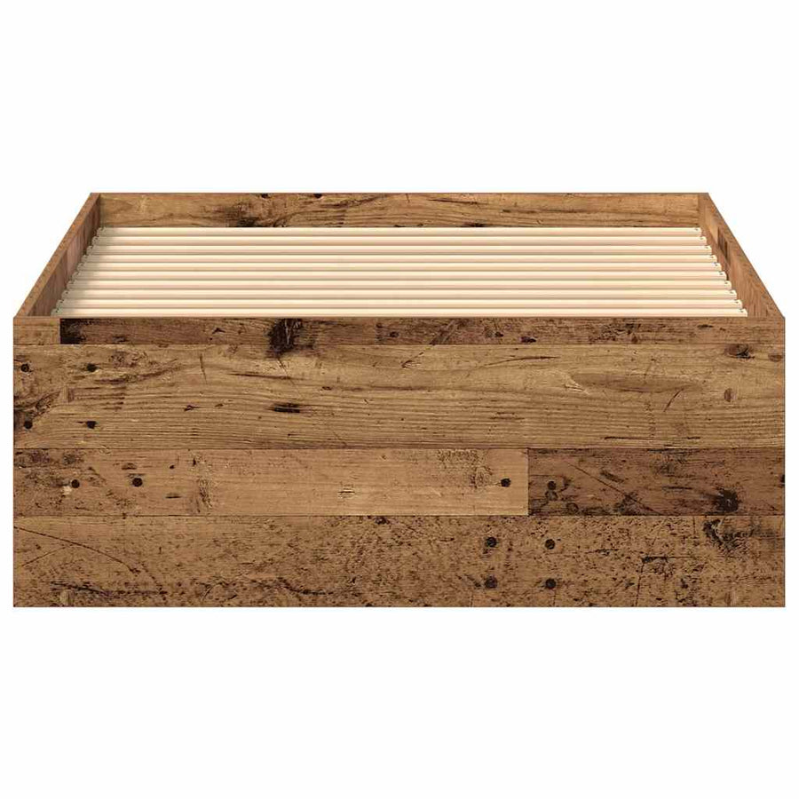 Bedframe zonder matras 75x190 cm spaanplaat oud hout