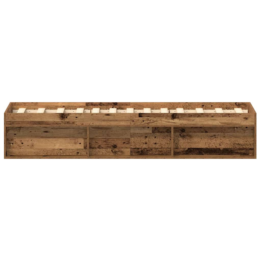 Bedframe zonder matras 75x190 cm spaanplaat oud hout